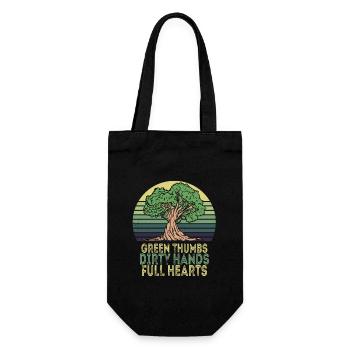 Green Thumbs Dirty Hands Full Hearts - Gift Bag for Bottles - black - Front
