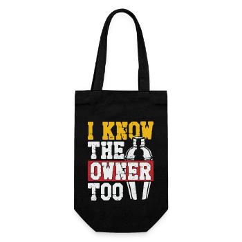 Bartender Mixologist I Know The - Geschenkbeutel für Flaschen - Schwarz - Vorne