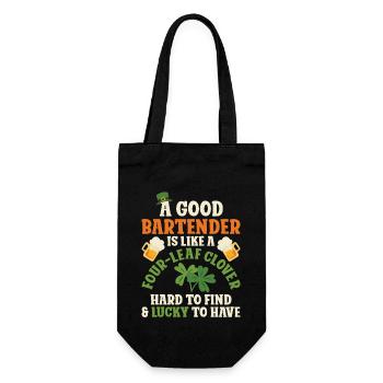 Bartender Mixologist St Patricks - Geschenkbeutel für Flaschen - Schwarz - Vorne