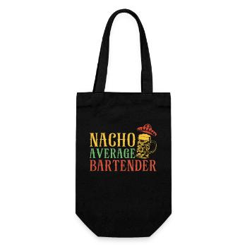 Bartender Mixologist Nacho Average - Geschenkbeutel für Flaschen - Schwarz - Vorne