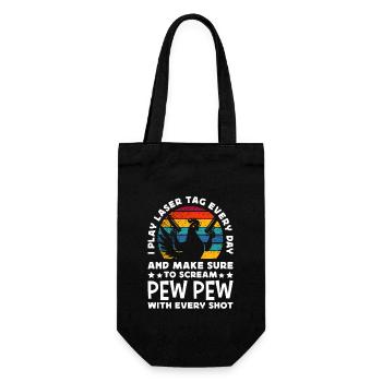 Laser Tag Every Day Pew Pew Chicken Lasergame - Gift Bag for Bottles - black - Front