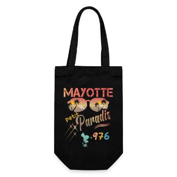 Geschenkidee Grafikdesign Karte von Mayotte 976 - Geschenkbeutel für Flaschen - Schwarz - Vorne