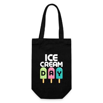 Ice Cream Day Summer Scoop Cone - Gift Bag for Bottles - black - Front