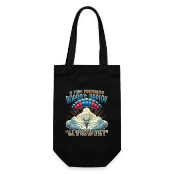Funny skydiver - Gift Bag for Bottles - black - Front