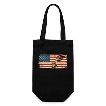 Bartender Mixologist American Flag - Gift Bag for Bottles - black - Front