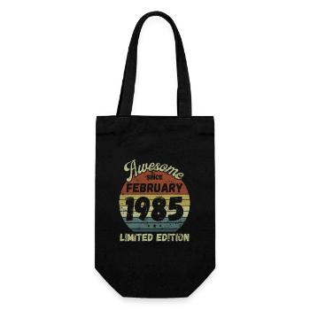 Awesome since February 1985 - Birthday - Gift Bag for Bottles - black - Front