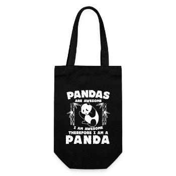 Pandas Are Awesome I Am Awesome Funny Panda Bear - Gift Bag for Bottles - black - Front