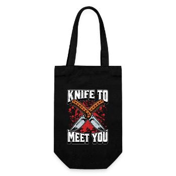 Blade Forging Knife To Meet You Blade Crafting - Gift Bag for Bottles - black - Front