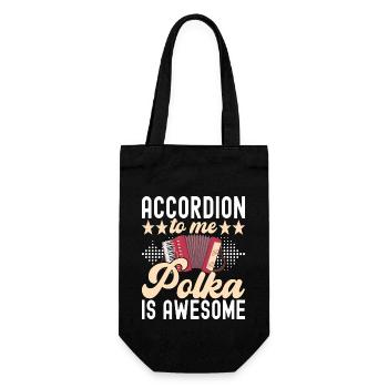 Akkordeon Instrument Akkordeonspieler - Geschenkbeutel für Flaschen - Schwarz - Vorne