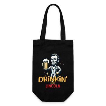 Drinkin Like Lincoln Retro Vintage Design 4. - Gift Bag for Bottles - black - Front