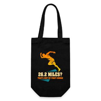 26,2 Meilen? Das ist nur mein erster Gang - Geschenkbeutel für Flaschen - Schwarz - Vorne