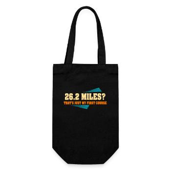 26,2 Meilen? Das ist nur mein erster Gang - Geschenkbeutel für Flaschen - Schwarz - Vorne