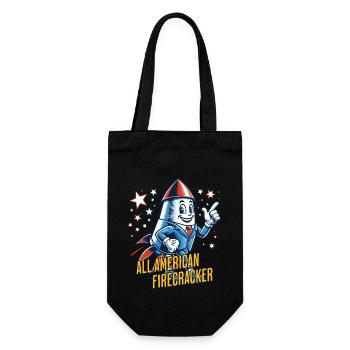 All American Firecracker Retro Vintage Design - Gift Bag for Bottles - black - Front