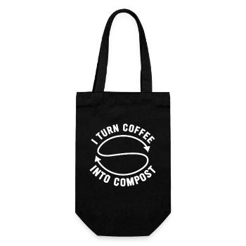 I Turn Coffee Into Compost Blue Planet - Gift Bag for Bottles - black - Front