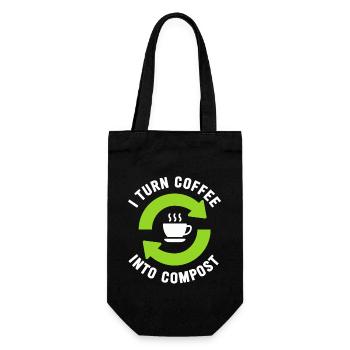 I Turn Coffee Into Compost Blue Planet - Gift Bag for Bottles - black - Front