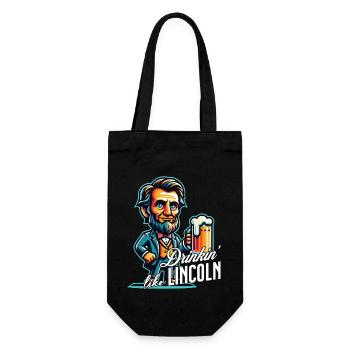 Drinkin' Like Lincoln Retro Vintage Design - Gift Bag for Bottles - black - Front