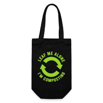 Feuille-moi seul je composte - Sac à bouteille - noir - Devant