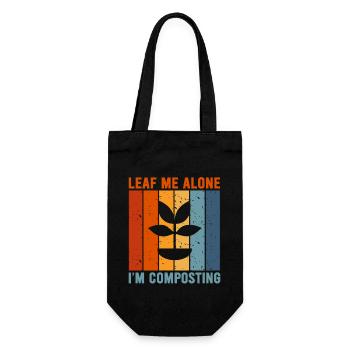Leaf Me Alone I'm Composting - Gift Bag for Bottles - black - Front