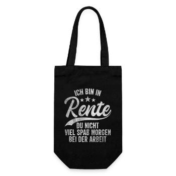 Ich bin in Rente du NICHT Renter Arbeit Opa - Geschenkbeutel für Flaschen - Schwarz - Vorne
