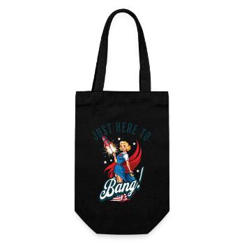 Here To Bang Retro Vintage Design Lustiges - Geschenkbeutel für Flaschen - Schwarz - Vorne