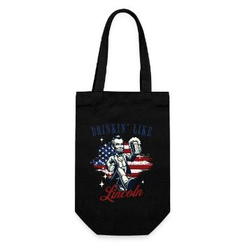 Drinkin' Like Lincoln Retro Vintage Design - Gift Bag for Bottles - black - Front