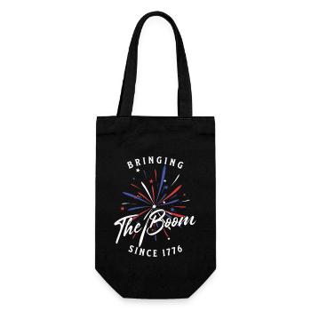 Brings the boom since 1776 retro vintage design - Gift Bag for Bottles - black - Front