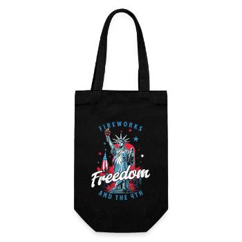 Feuerwerk Freiheit Juli Freiheitsstatue - Geschenkbeutel für Flaschen - Schwarz - Vorne