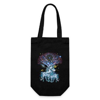 Licornes, Licorne, Chaman, Nature, Forêt, Amérindien - Sac à bouteille - noir - Devant