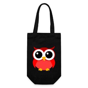 Owl Cartoon Nocturnal Predator Bird Funny Bird - Gift Bag for Bottles - black - Front