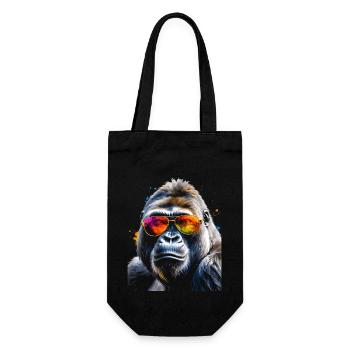 Gorilla Sunglasses Monkey Colorful Animal Design Print - Gift Bag for Bottles - black - Front