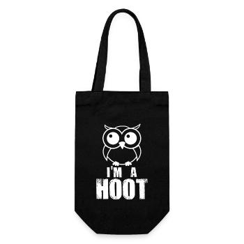 I'm A Hoot! Funny Cute Owl Nocturnal Bird Predator - Gift Bag for Bottles - black - Front