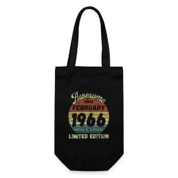 Awesome since February 1966 - Geburtstag - Geschenkbeutel für Flaschen - Schwarz - Vorne
