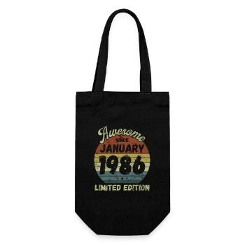 Génial depuis janvier 1986 - Anniversaire - Sac à bouteille - noir - Devant
