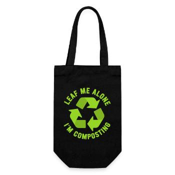Feuille-moi seul je composte - Sac à bouteille - noir - Devant