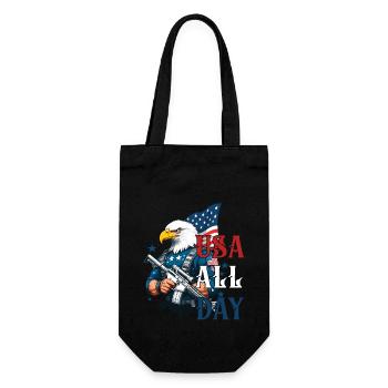 Usa All Day Funny Freedom Design 4th of July - Gift Bag for Bottles - black - Front