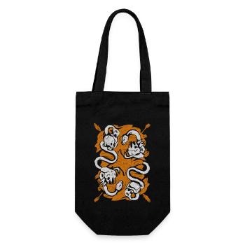 Aztec God Ancient Mythology Coatlicue Skull - Gift Bag for Bottles - black - Front