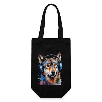 Casque de loup Musique Coloré Animal Design Imprimer - Sac à bouteille - noir - Devant