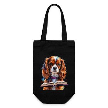 Cavalier King Charles Spaniel Lecture Livre Chien - Sac à bouteille - noir - Devant
