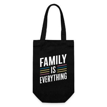 Family Is Everything – Colorful and Important - Gift Bag for Bottles - black - Front