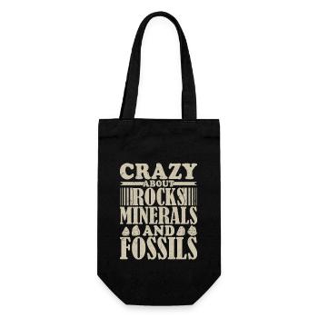 Crazy About Rocks, Minerals And Fossils Geology Ge - Geschenkbeutel für Flaschen - Schwarz - Vorne