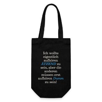Spruch T-Shirt Ich wollte eigentlich aufhören - Geschenkbeutel für Flaschen - Schwarz - Vorne