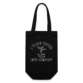 I Turn Coffee Into Compost Blue Planet - Gift Bag for Bottles - black - Front