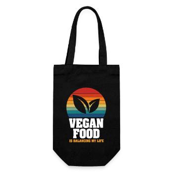 Vegan Food Is Balancing My Life - Gift Bag for Bottles - black - Front