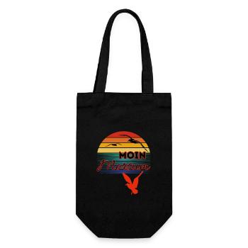 Moin Morsum avec mouette dans le style rétro-Sylt-Morsum - Sac à bouteille - noir - Devant