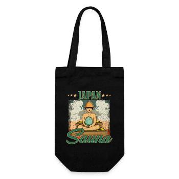 Badehaus Japan Sento Tradition Tokio Sauna - Geschenkbeutel für Flaschen - Schwarz - Vorne