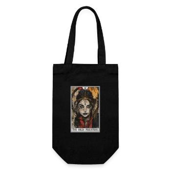 Tarotkarte The High Priestess Die Hohepriesterin - Geschenkbeutel für Flaschen - Schwarz - Vorne