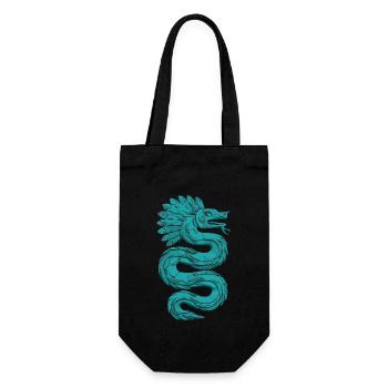 Aztekischer Gott Alte Mythologie Quetzalcoatl - Geschenkbeutel für Flaschen - Schwarz - Vorne
