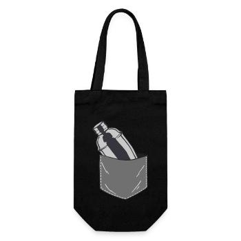 Bartender Mixologist Pocket - Geschenkbeutel für Flaschen - Schwarz - Vorne