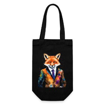 Fuchs Anzug Bunt Tier Design Print - Geschenkbeutel für Flaschen - Schwarz - Vorne