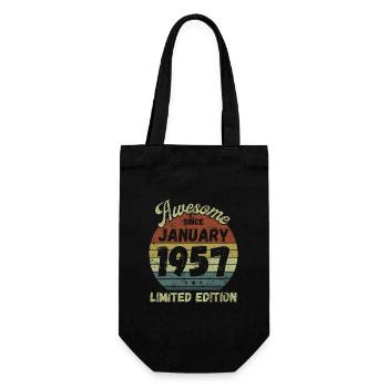 Awesome since January 1957 - Birthday - Gift Bag for Bottles - black - Front
